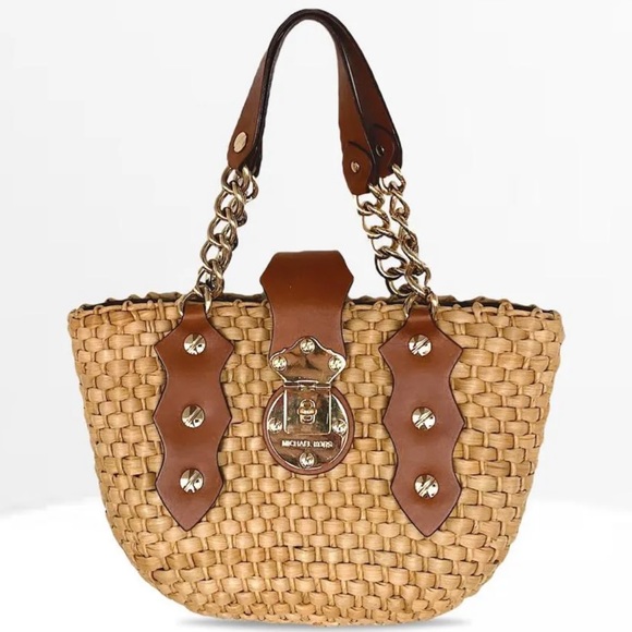 MICHAEL KORS Santorini Raffia Straw Tote Bag - Picture 2 of 11